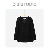 【DIS 定制】【雾都小调】气质显瘦v领双排扣西装外套Z524T16033