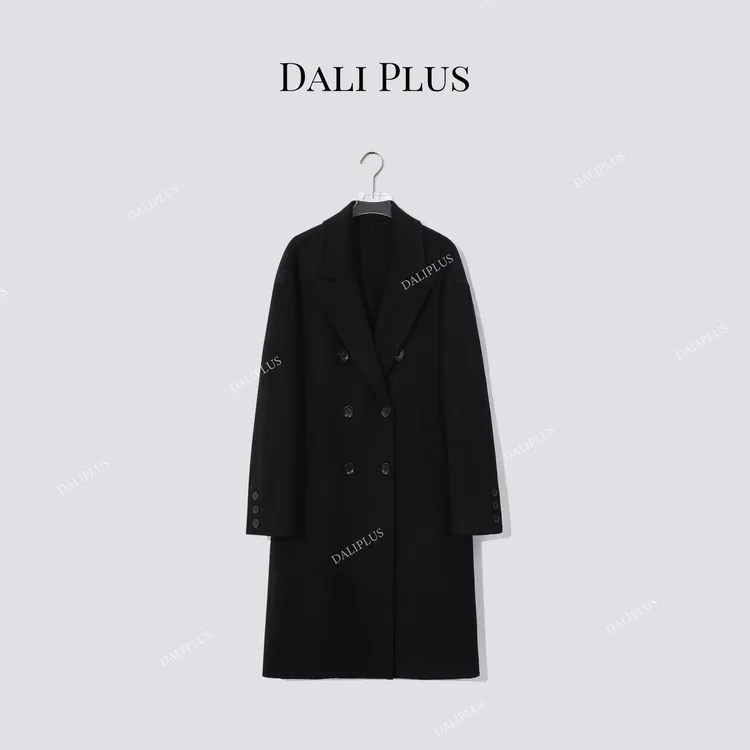 DALI PLUS“100澳洲美丽诺羊毛”双排扣双面呢大衣-D5MM2987