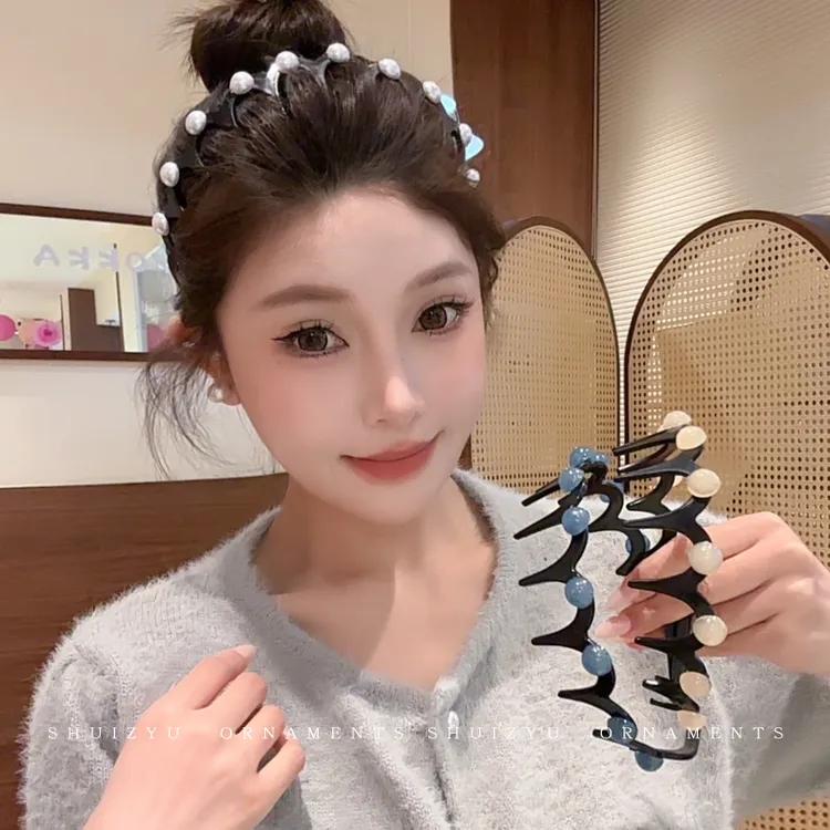 珍珠波浪发箍女款2025新款洗脸压发压发圈新款2025爆款发箍洗脸