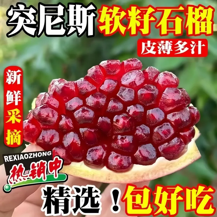 四川会理突尼斯软籽石榴颗粒饱满现摘现发石榴会理石榴突尼斯
