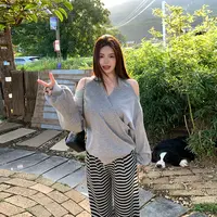 王葡萄【恋爱信号】微胖MM法式纯欲风甜美无袖挂脖背心上衣DM1318