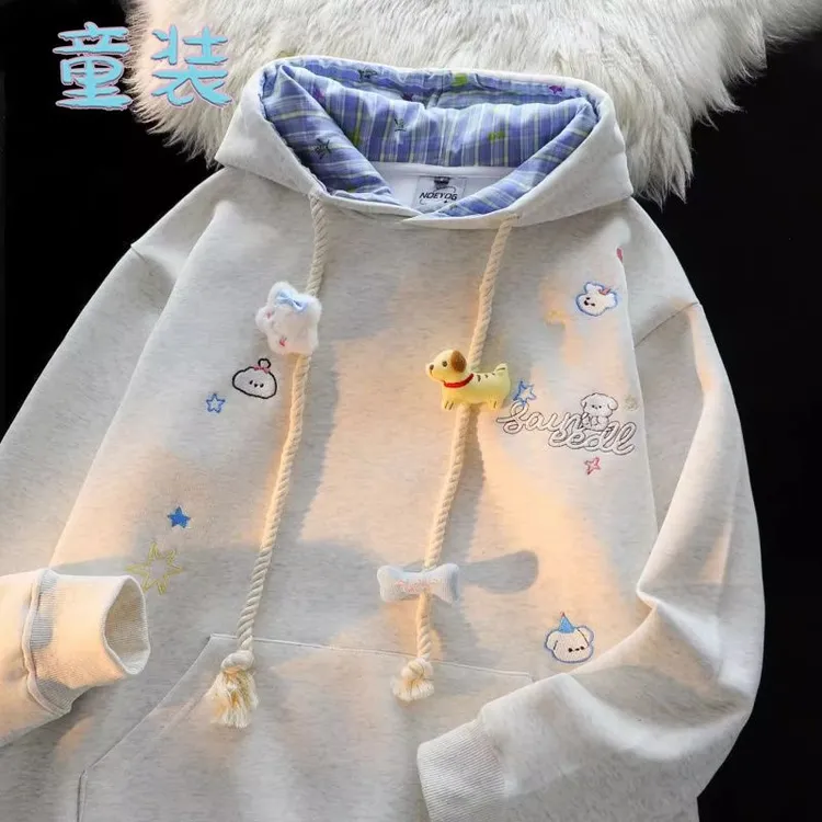 女童秋冬上衣2025新款中大童时尚百搭连帽卫衣儿童休闲时髦长袖潮