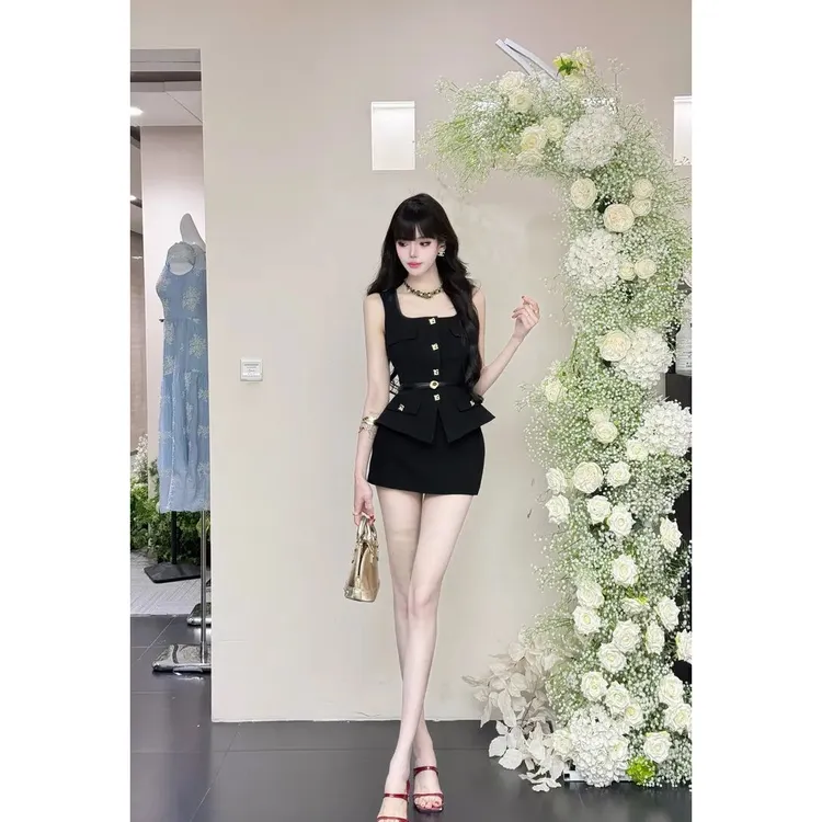 新款YeYe（琉金夏夜）简约修身时尚通勤西装两件套
