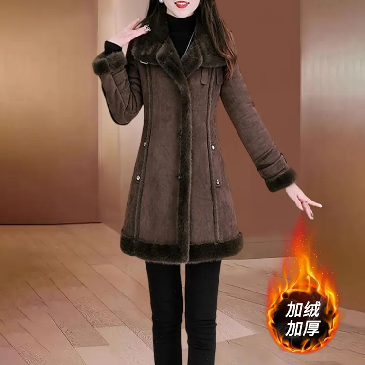 格纹贵夫人气质毛呢外套秋冬2025今年新款中长款加绒加厚呢子大衣