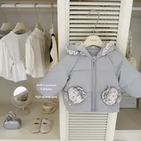 【乐恩童装】原创设计秋冬女童蓝色糖果棉服连帽加厚夹棉保暖外套