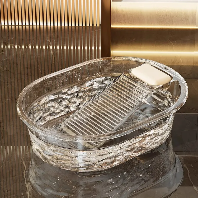 洗衣盆带搓衣板一体式家用大号塑料盆多功能洗衣桶洗衣服加厚大盆