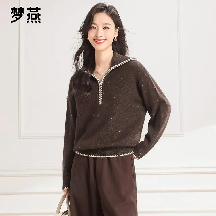 梦燕秋冬女款面料柔软细腻舒适保暖简约大气时尚羊毛衫CC11B5037
