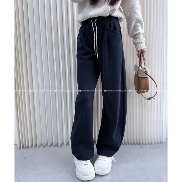 PCNY不理理“​悠居阔行”软糯糯纯色宽松百搭慵懒风时尚休闲裤子