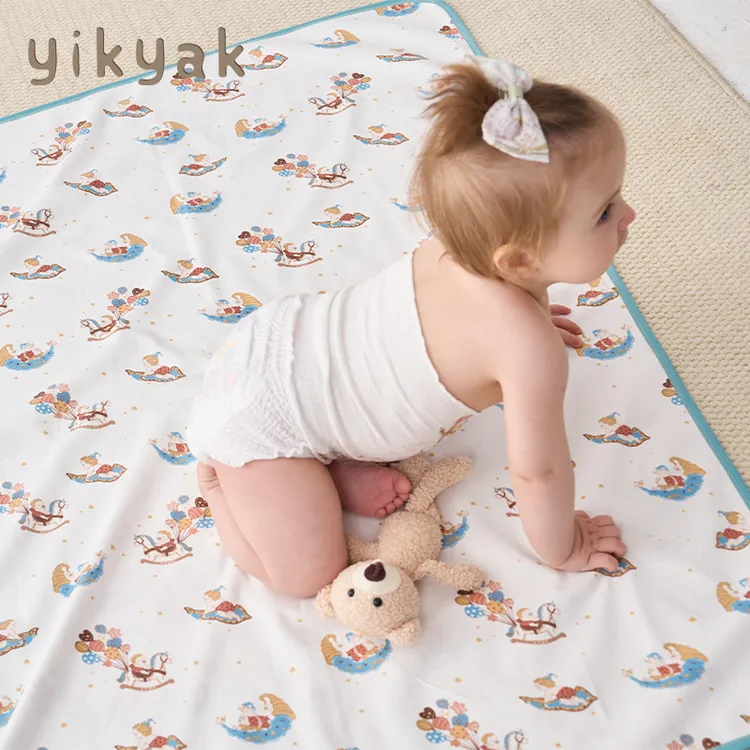 yikyak婴儿童纯棉隔尿垫双面防水透气护理垫宝宝床单