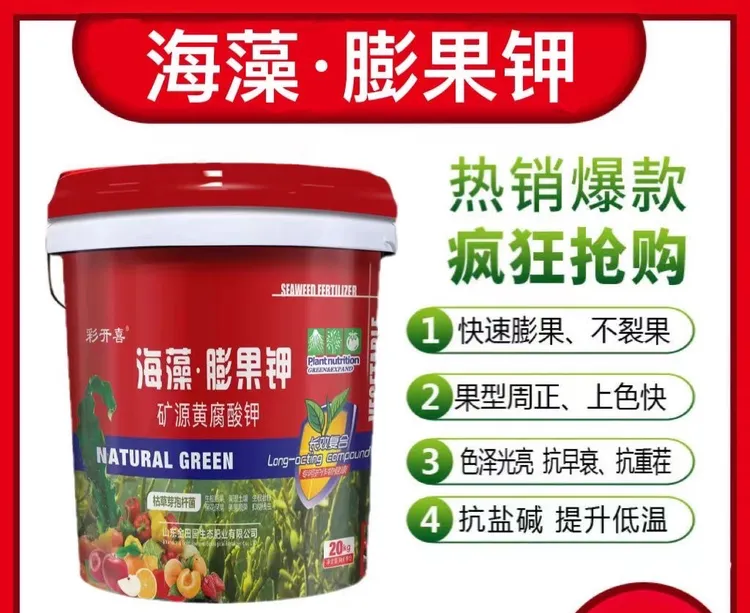 海藻膨果增产桶装水溶肥 适用于瓜果蔬菜 含黄腐酸钾高钙高钾