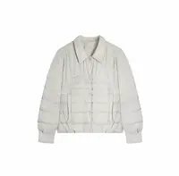 【90白鸭绒】冬季休闲百搭拼接翻领款羽绒服