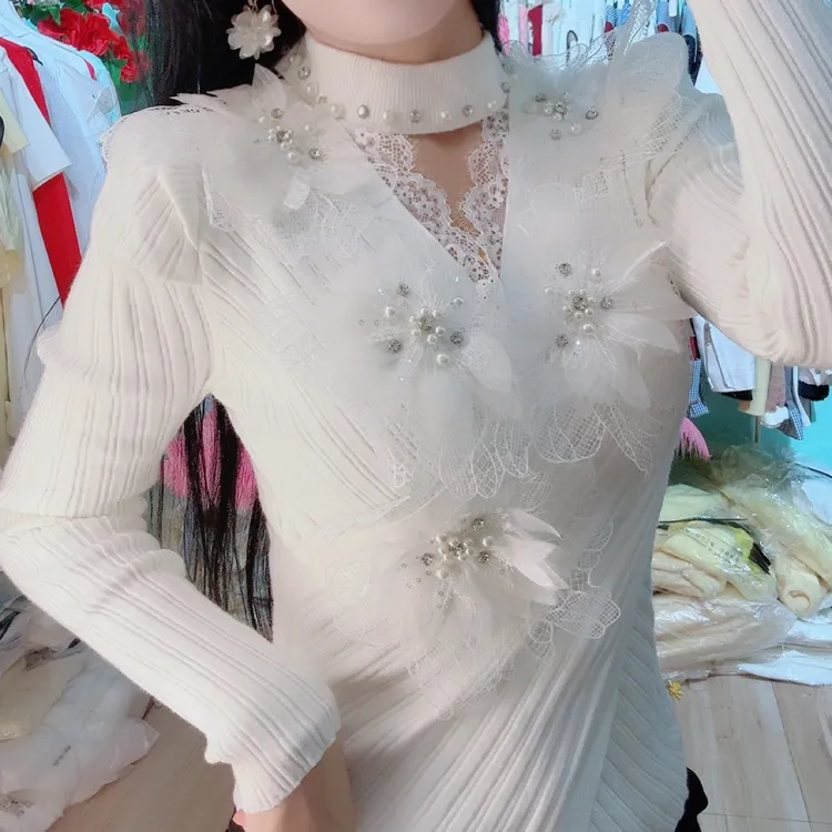 常规法式针织长款纯欲风毛针织衫长袖网红秋冬百搭
