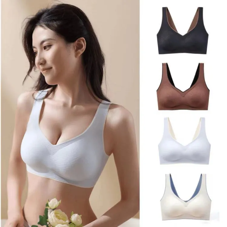 运动少女背心式薄款美背调整型无钢圈无痕内衣睡眠一片式聚拢舒适