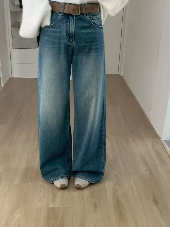 【万能搭】冬季复古加绒宽松阔腿裤