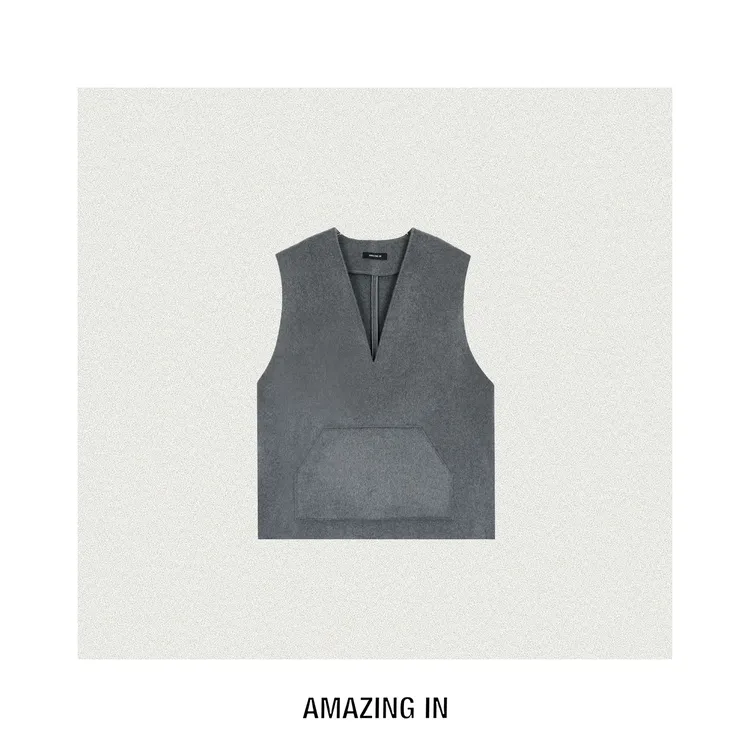 AMAZING IN | 澳毛x山羊绒 | V领马甲女A250617-AI56BTTDF250515