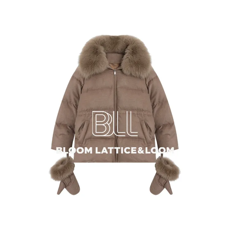 PCNY不理理“暖冬星云”狐狸毛领羊绒绵羊毛鹅绒服外套