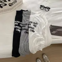 美式复古长袖防晒罩衫女夏季韩版宽松外搭薄款微透空调上衣T恤潮