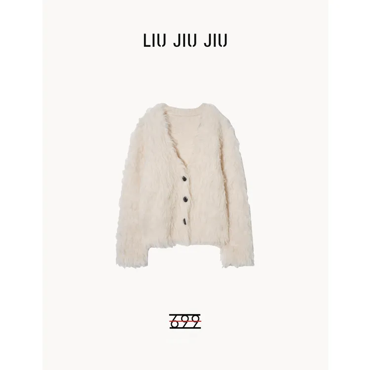 LIUJIUJIU 小香风名媛千金风毛绒绒时尚显瘦冬季保暖外套WT5479L