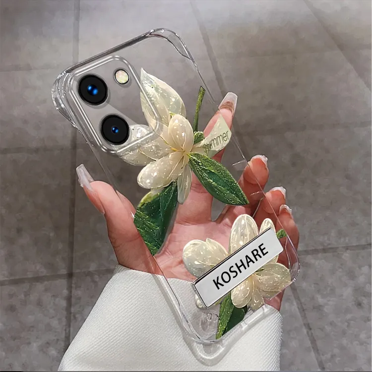 适用于vivoY100系列水晶花无边框支架手机壳