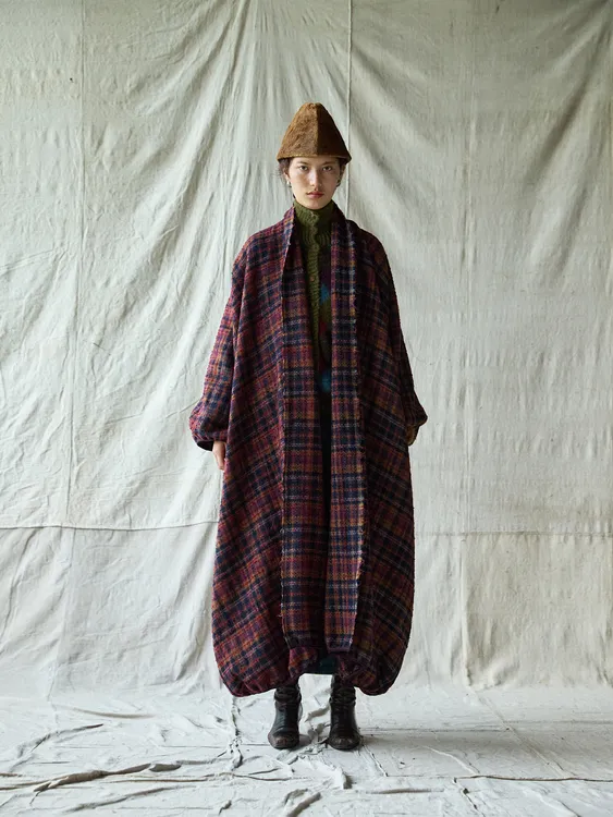 左岸迷香羊毛混纺外套 原创小众文艺复古休闲袍子 25FW9020