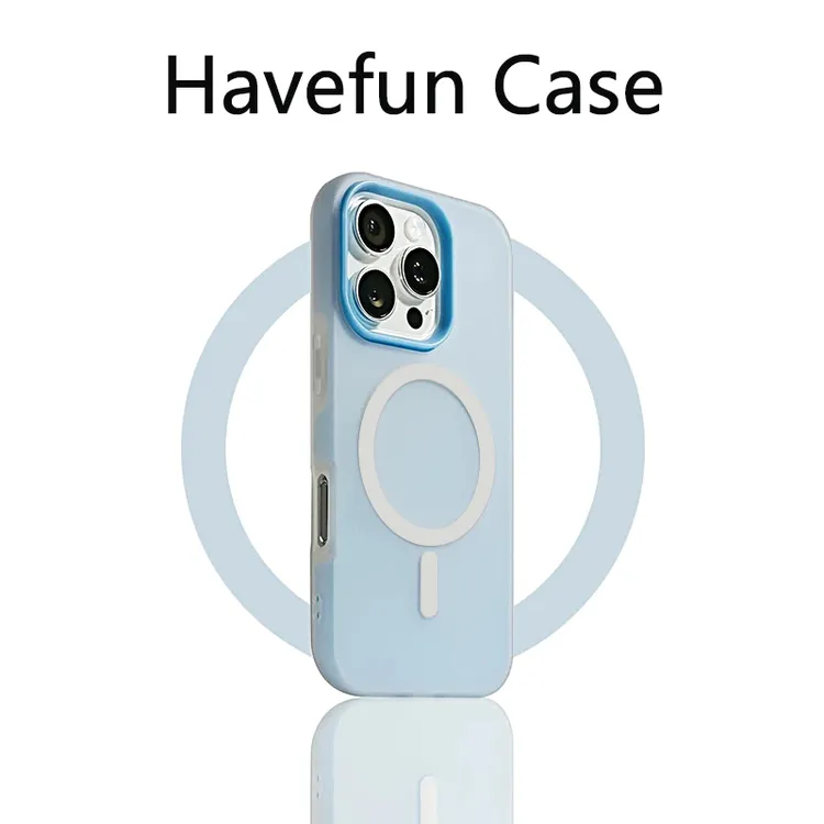 雅天立蓝色磁吸果冻壳适用苹果16promax/13手机壳华为P70小米15新