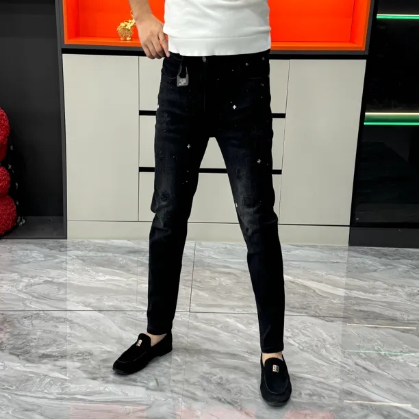 高奢男士秋冬欧货修身小脚牛仔裤-7170时尚潮流百搭韩版弹力
