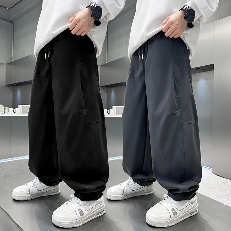 男童秋季休闲长裤2025新款中大童宽松直筒裤男孩宽松工装风裤子潮