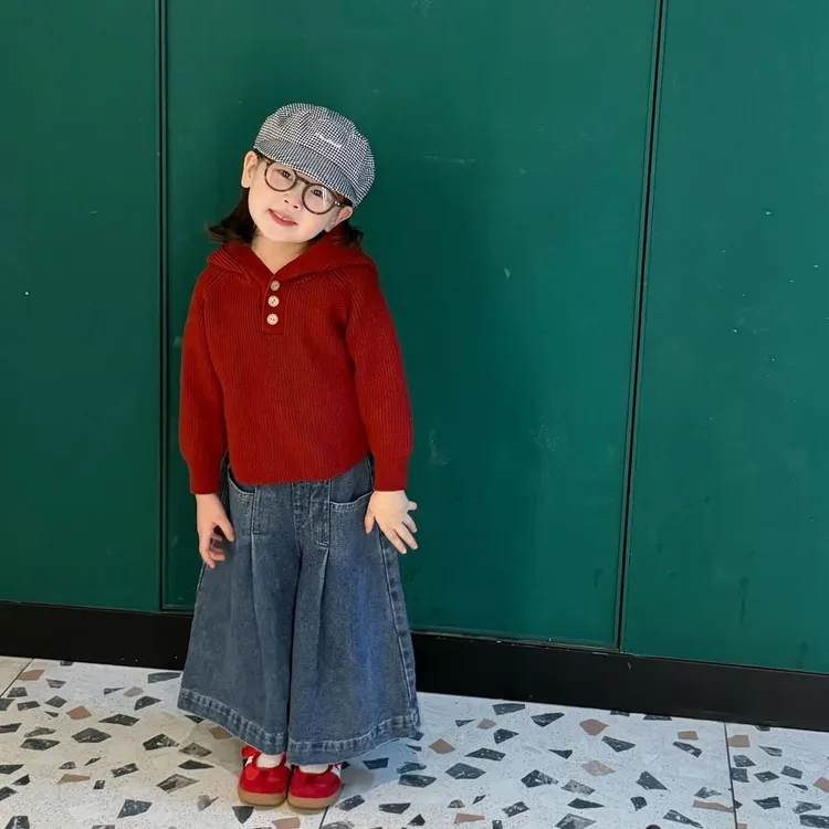 小红帽毛衣kt牛仔裤套装