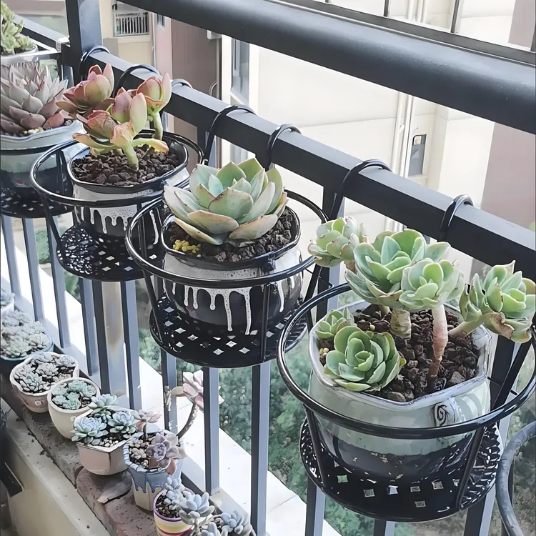 花架阳台悬挂式铁艺花篮栏杆护栏窗台绿萝吊兰花盆架挂架置物架子