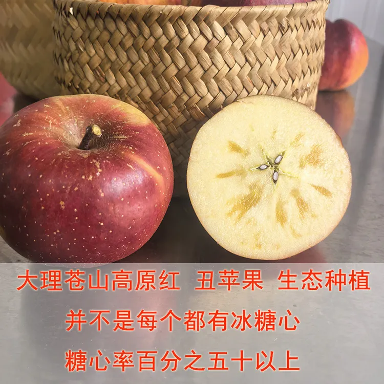 （迷你果）大理苍山糖心丑苹果生态种植人工割草不套袋海拔2800米