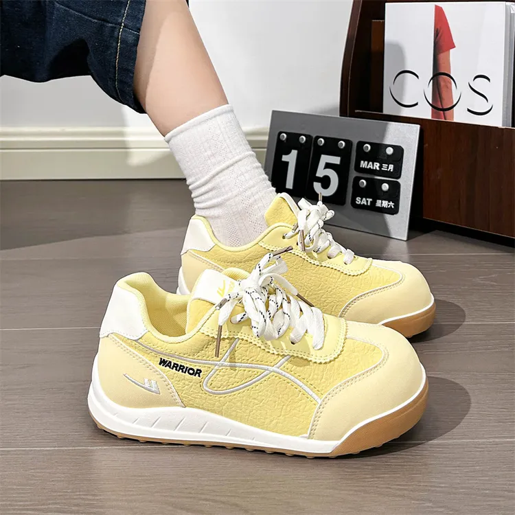 Warrior/回力复古德训鞋女新款圆头简约港风运动小白鞋百搭板鞋女