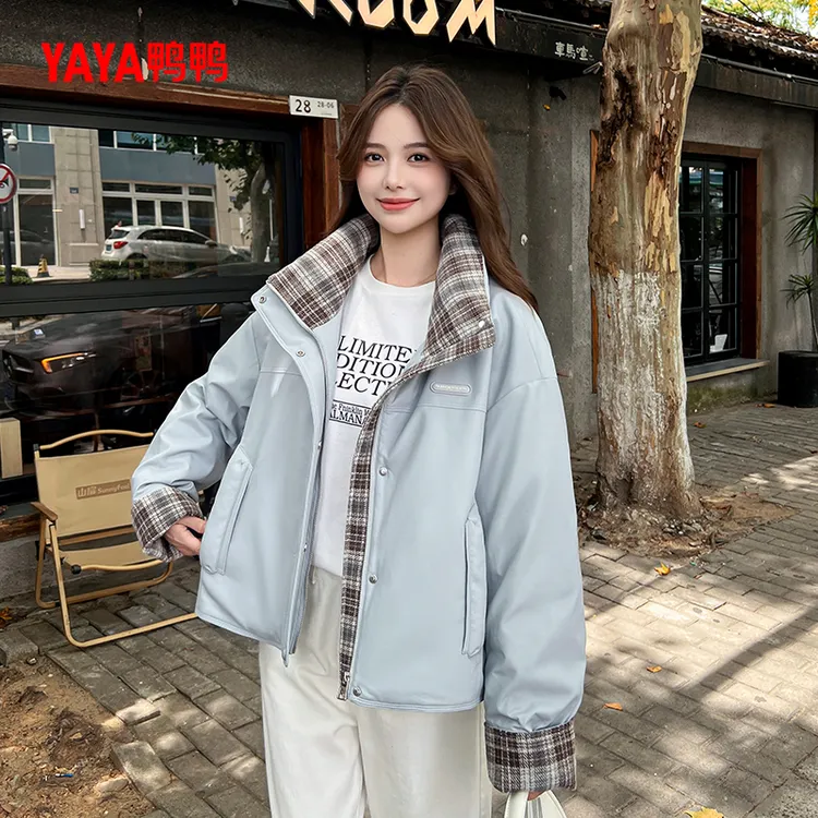 YAYA/鸭鸭90绒羽绒服休闲时尚女短款冬季百搭韩版外套YE5B606682X