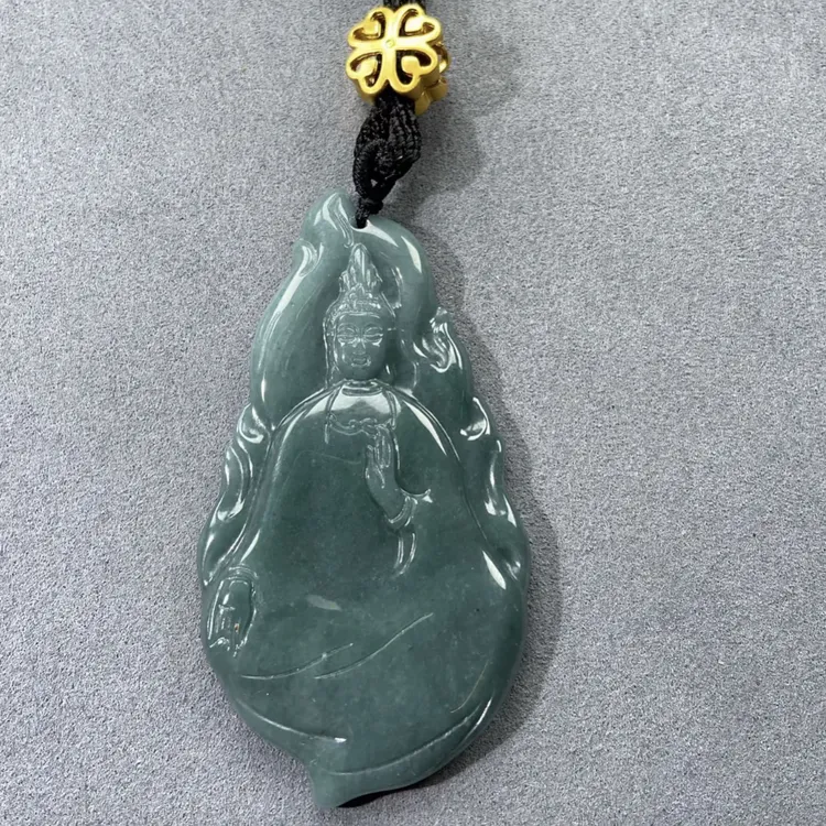 翡翠A货冰绿蓝水火焰大观音种水好高70宽38厚6【超哥宠粉】