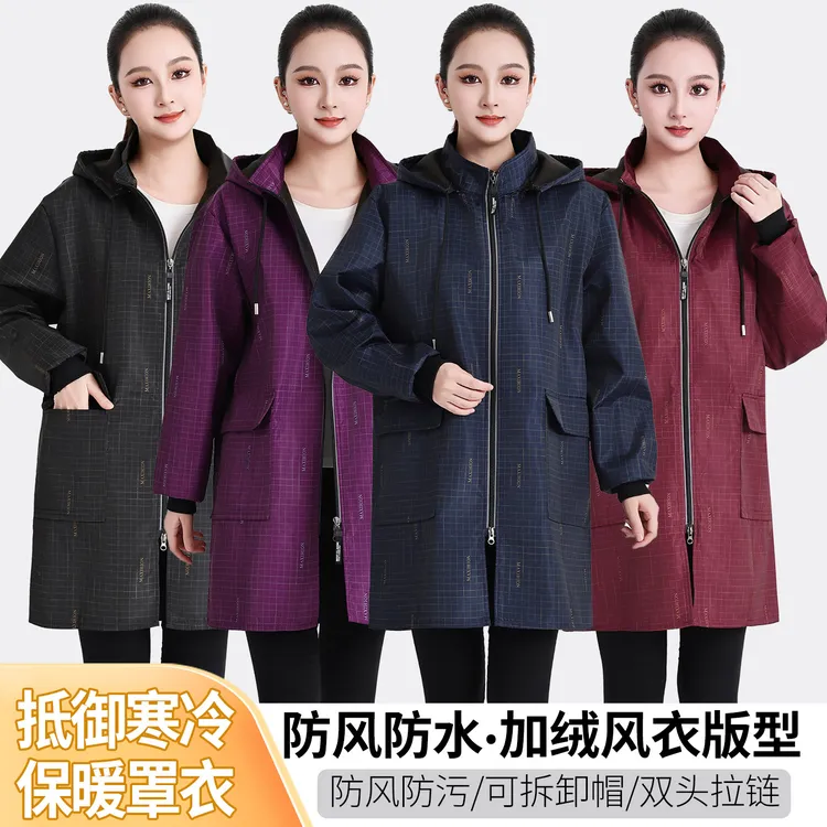 秋冬加绒罩衣女上衣长袖家用厨房防污围裙男士干活耐磨防水工作服