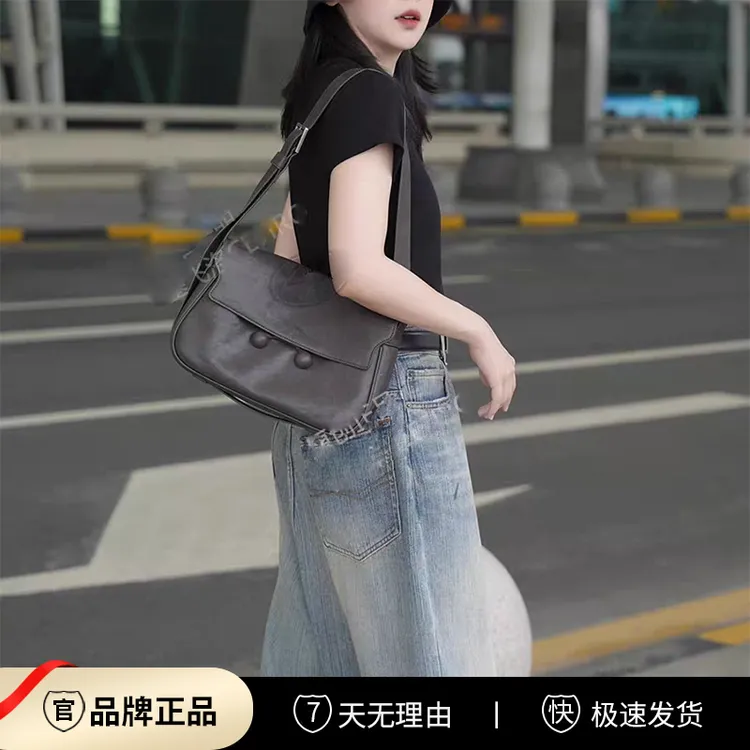 正品植鞣真皮直播款小众腋下包单肩斜挎包女士休闲包包2025秋冬款