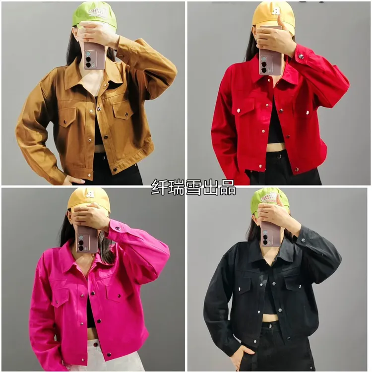 纤瑞雪正品【537款外套】秋季新品时尚宽松洗水棉休闲外套