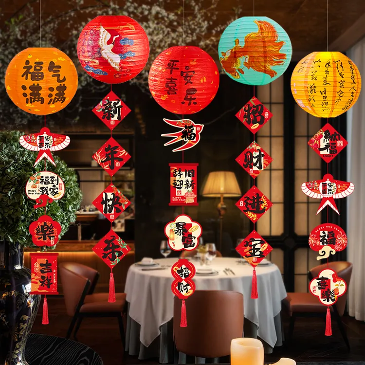 2025新款新年装饰挂件蛇年春节灯笼挂饰元旦过年氛围场景布置用品