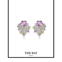 足银仿水晶耳饰 TheBay【梵宝】轻奢重工耳钉YCTB00174