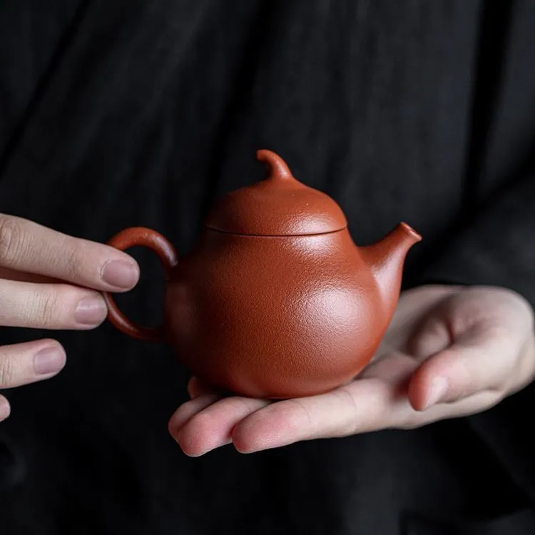 紫砂壶茶具朱泥小文旦壶宜兴原矿手工紫砂壶用小品茶壶壶紫砂茶壶