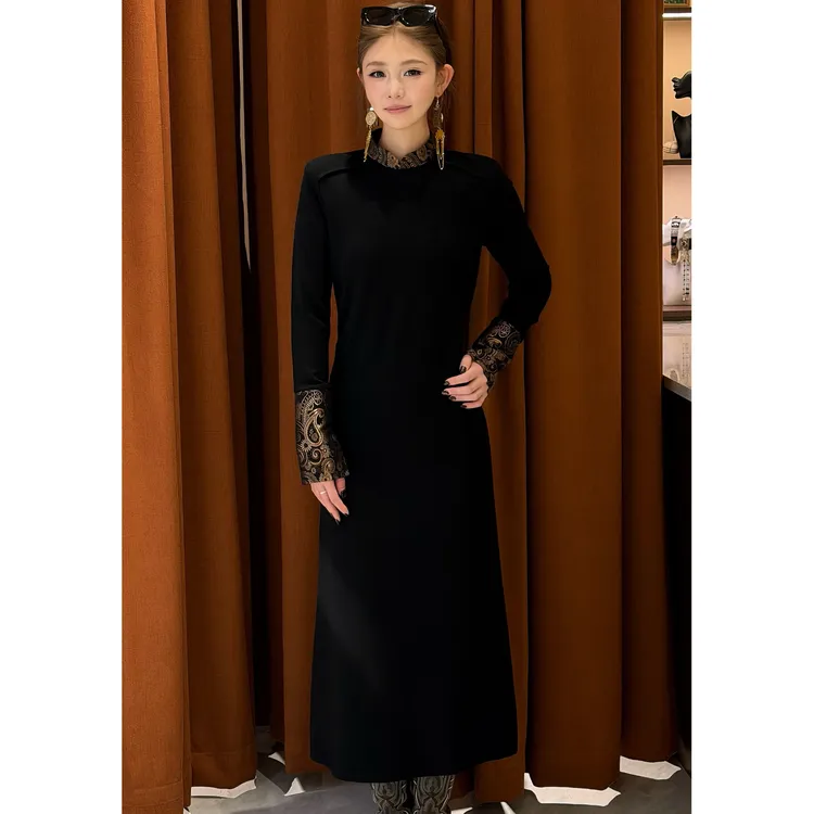 【卓日雅】3302民族风原创款亭亭玉立系列连衣裙【单独连衣裙】