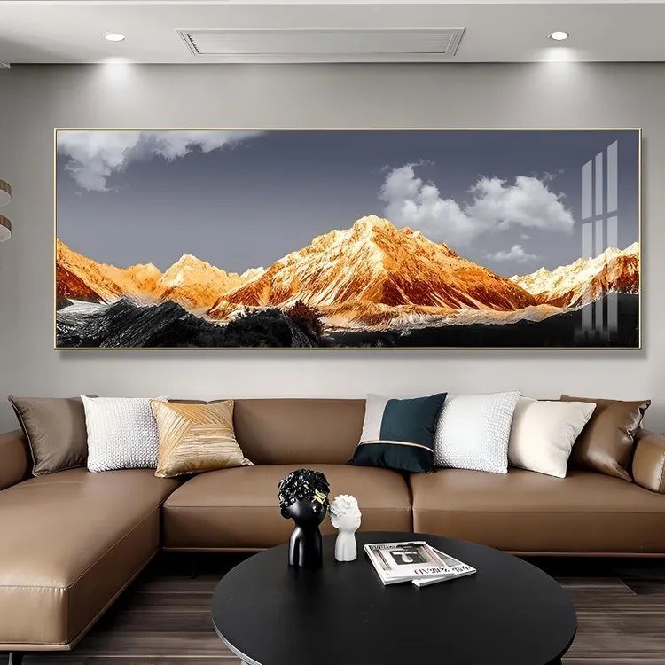 新款日照金山装饰画金山挂画用品装饰家和万事兴办公室挂画