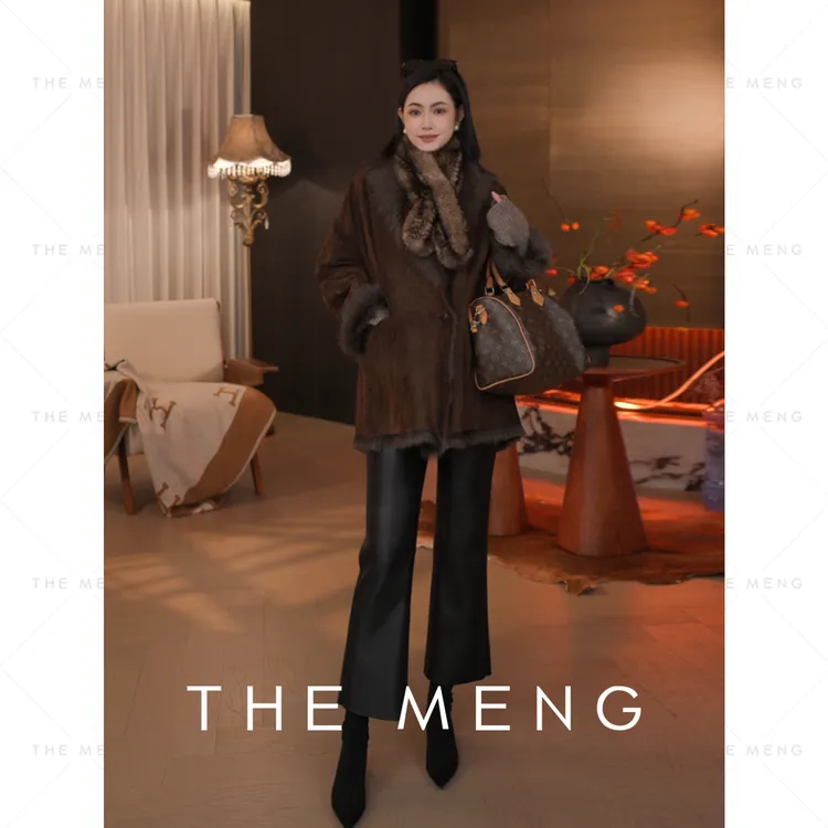 THE MENG【漫画腿】超纤蛋白皮加绒皮裤#M254P1566+M254P1572 LZ