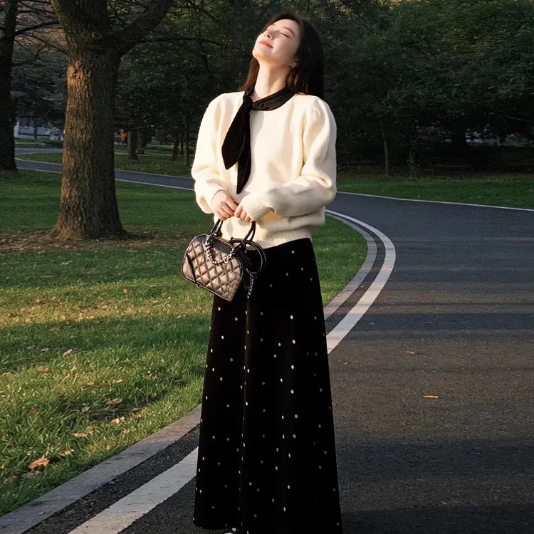 秋冬季2025新款深冬装搭配一整套小香风两件套装女半身裙连衣裙子