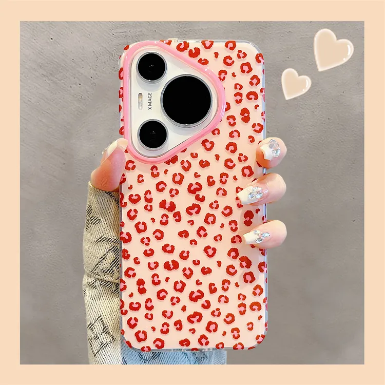 适用华为pura70pro+手机壳日韩ins风个性豹纹pura80pro双层硅胶