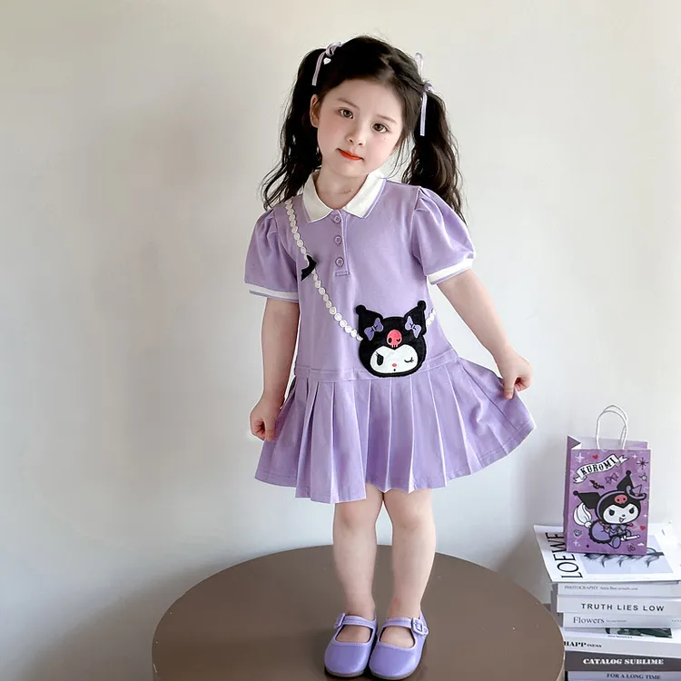 女童夏款库洛米裙子夏装2025新款儿童夏季连衣裙女宝宝polo公主裙