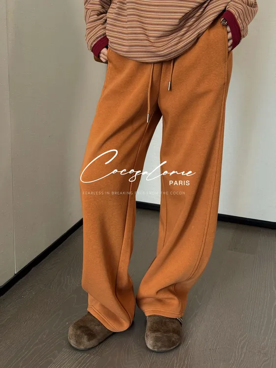  韩彬彬"小火炉"一裤随性风松紧腰修身时髦松弛休闲长裤2990-5