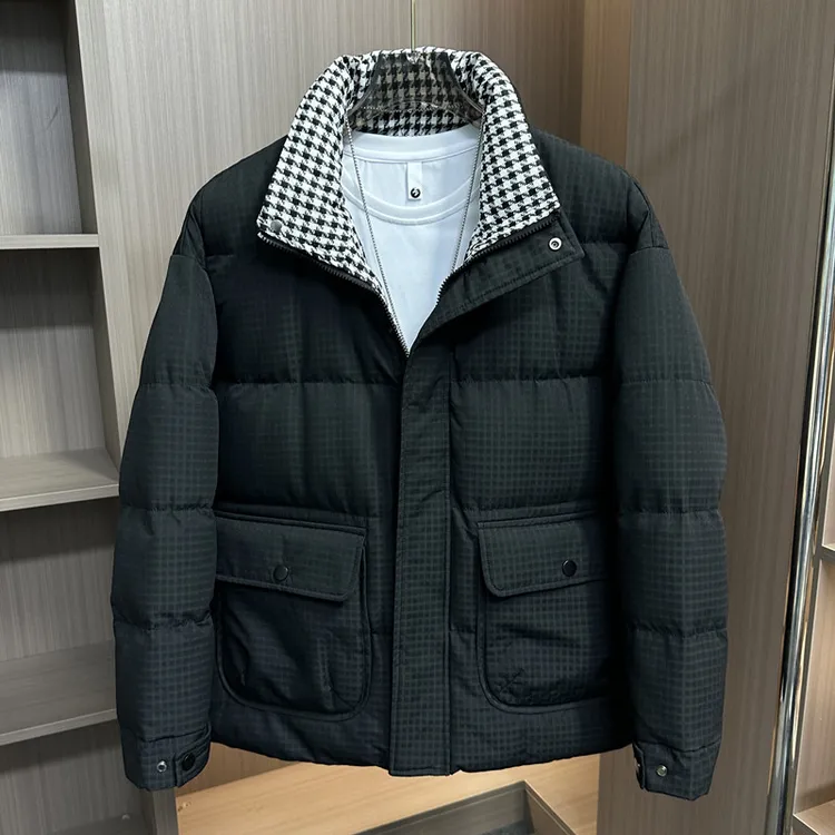 2025新款秋冬男士棉衣韩版宽松休闲棉服男加厚棉袄面包服立领外套