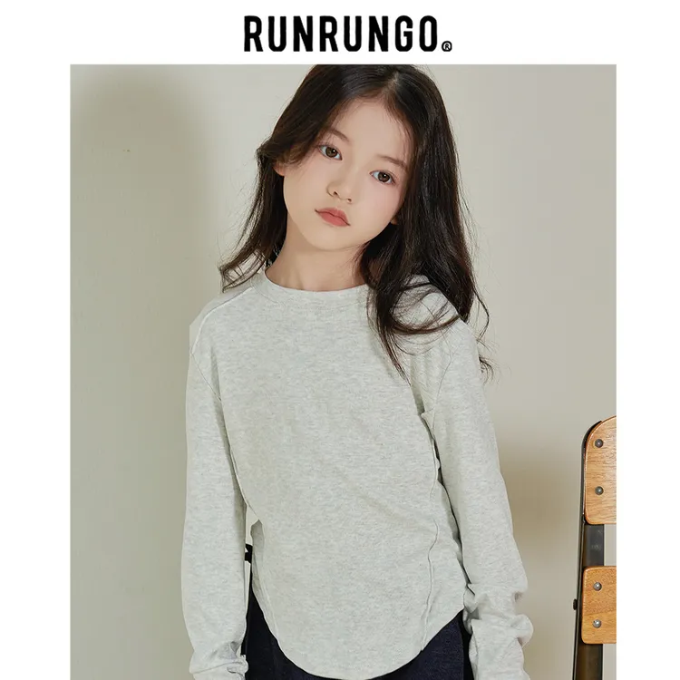 Runrungo【慢时光】童装修身打底衫儿童女童长袖针织百搭宝宝宽松