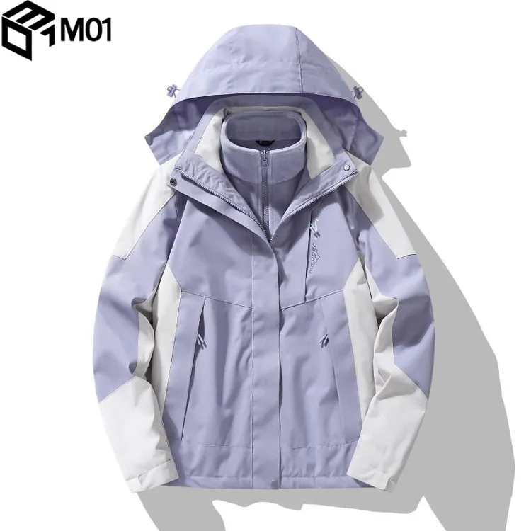 M01冲锋衣女士秋季三合一防风防水外套2025新款加绒户外登山服