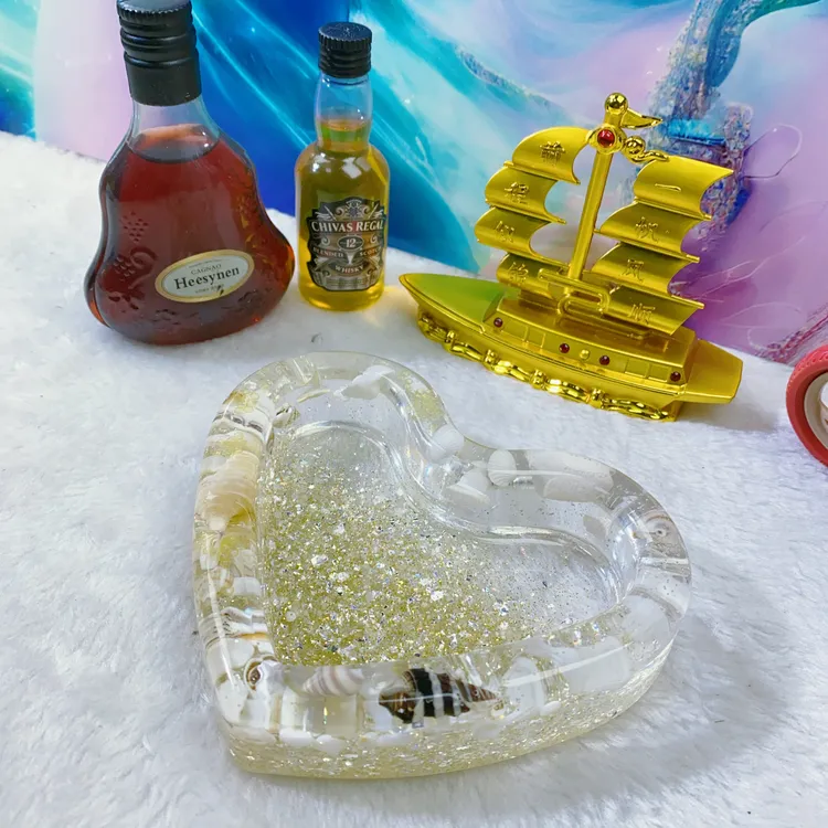 DIY手工滴胶烟灰缸海洋色系烟灰缸滴胶创意烟灰缸客厅烟灰缸摆台
